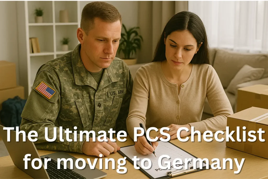 Couple looks over a PCS Checklist